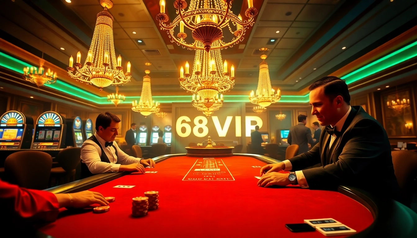 Feel the excitement at 68VIP casino with vibrant games, luxury decor, and thrilling action.