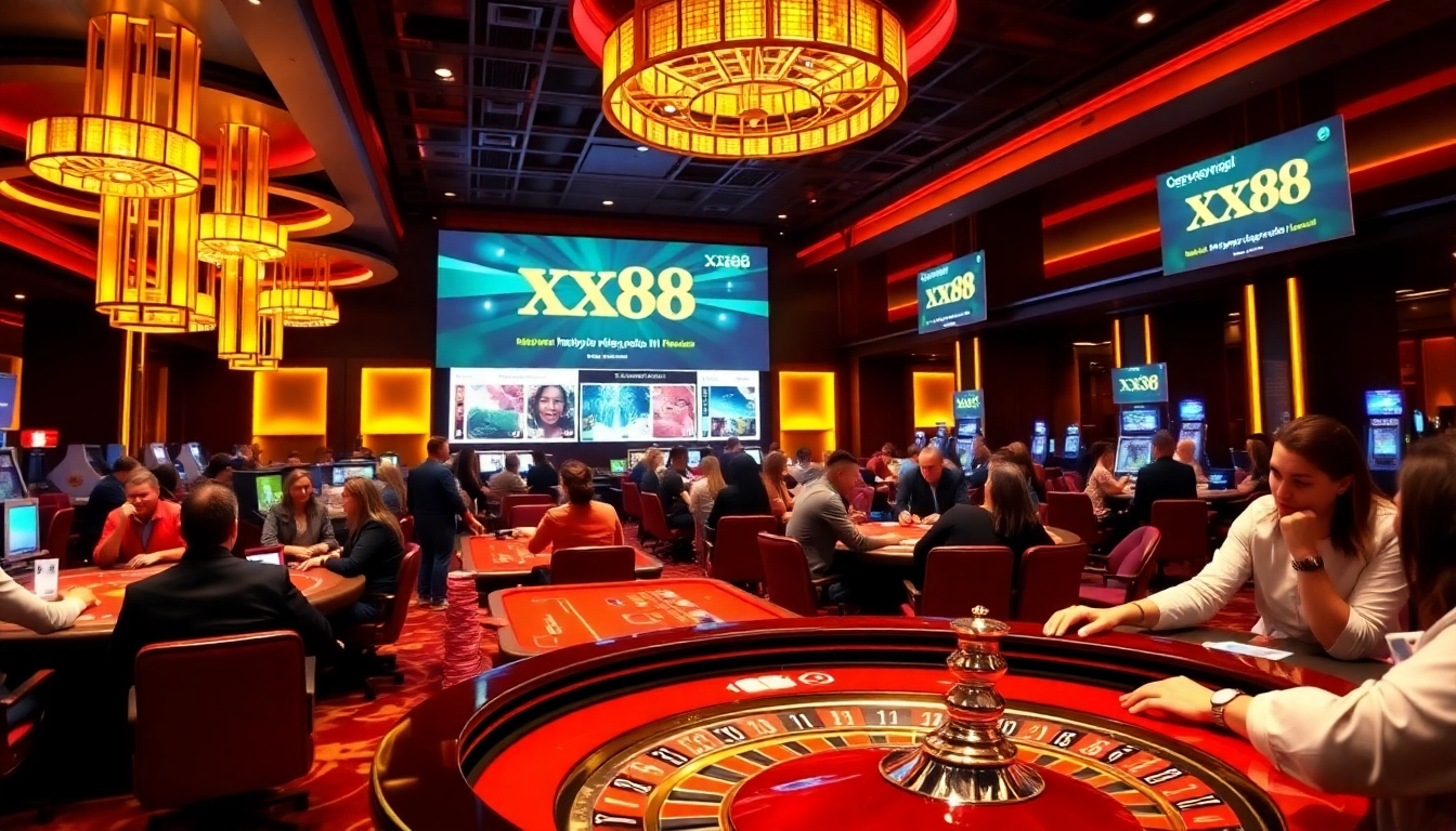 Players enjoying a luxury experience at https://xx88.nl/ casino, engaging with vibrant games and betting.
