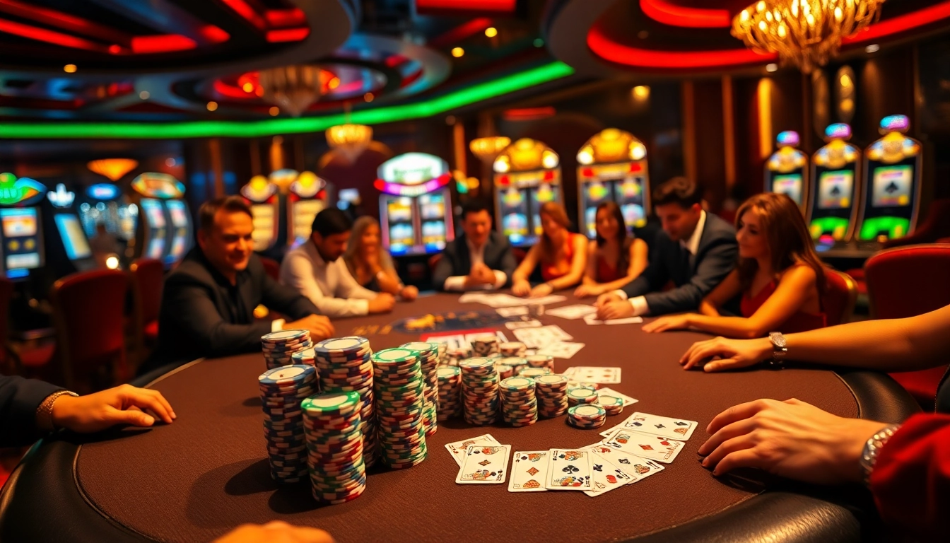 Experience thrilling poker action at 789 bet with luxury gaming tables and vibrant casino ambiance.