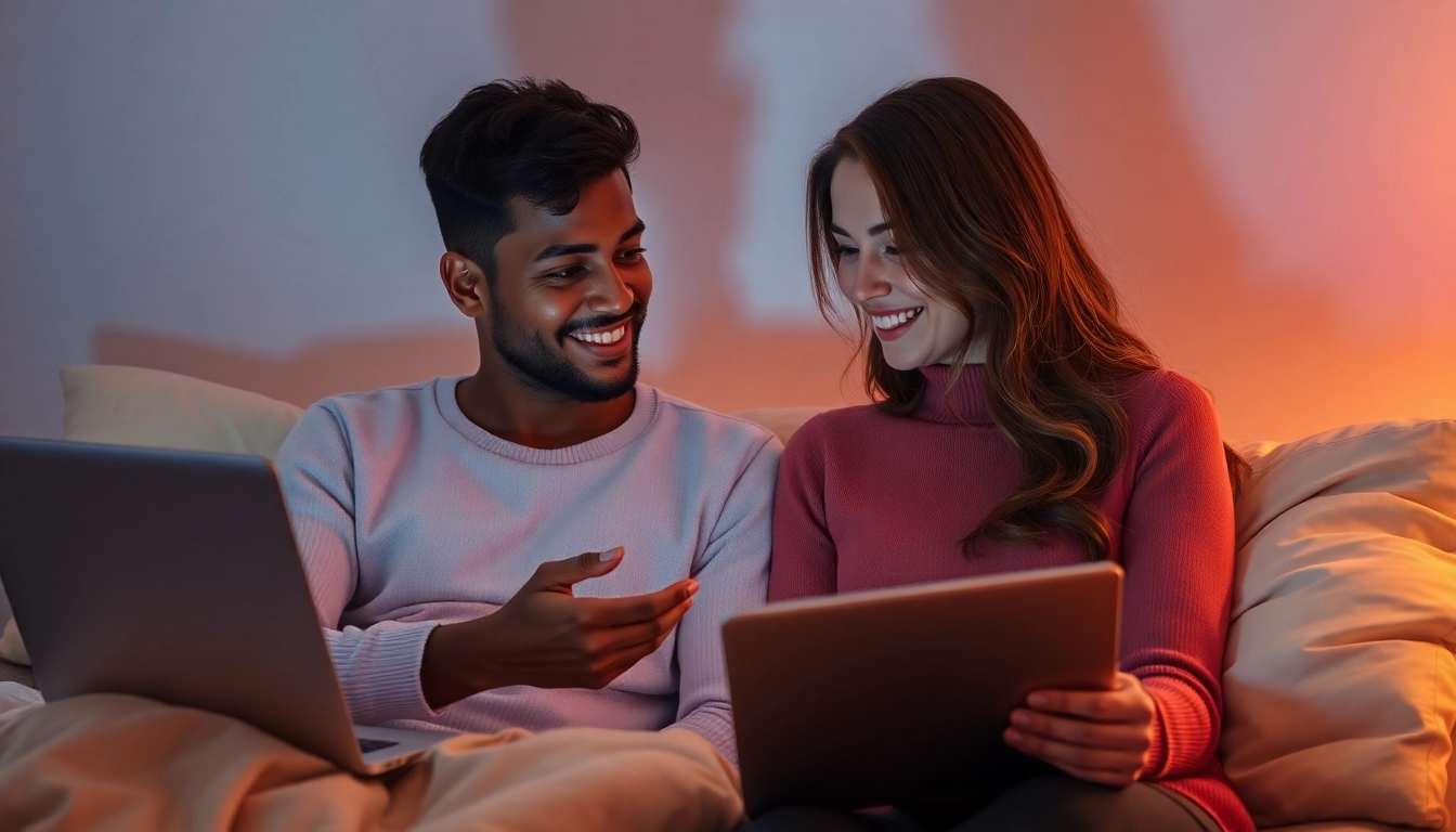 Engaging sex ai chat scene showcasing intimate virtual communication.
