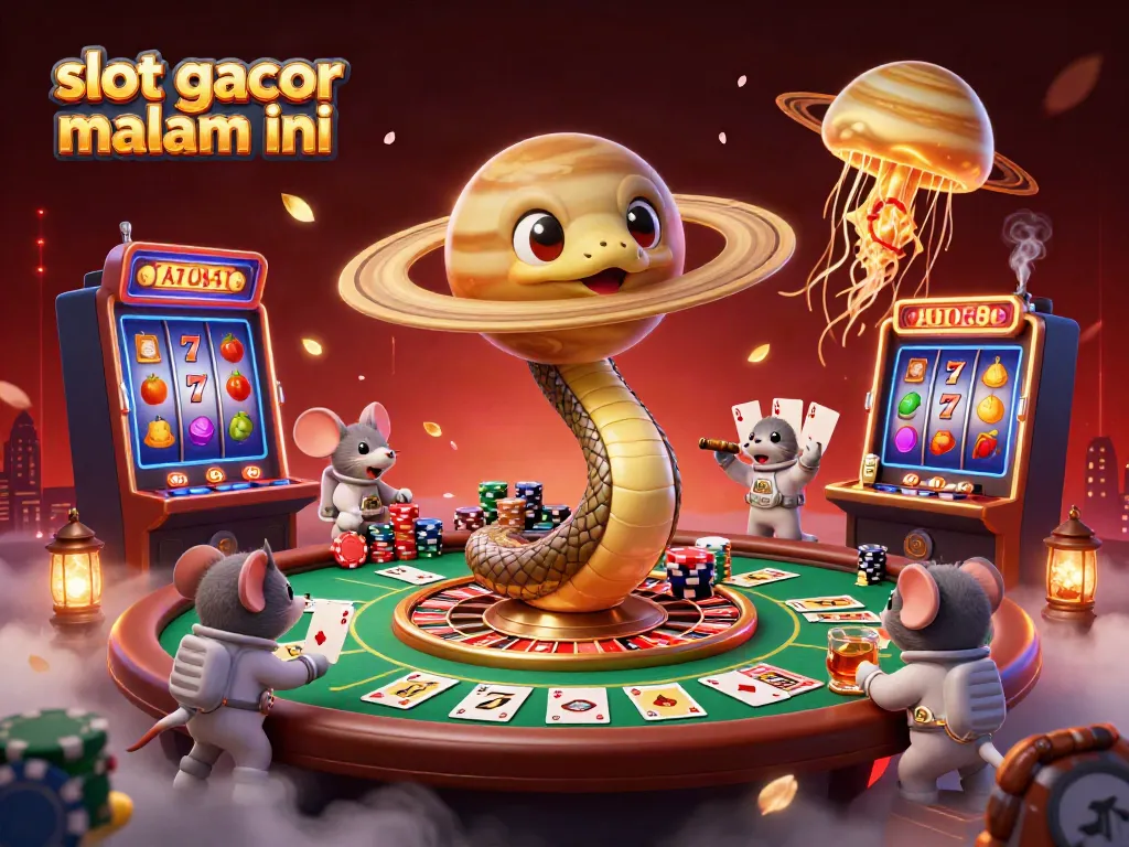 Experience the excitement of slot gacor malam ini with vibrant cosmic gaming elements all around.