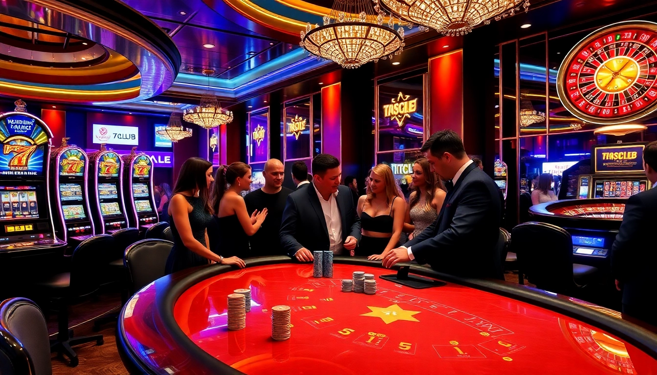 Experience the excitement of 789CLUB with players engaging in high-stakes blackjack and vibrant slot machines.
