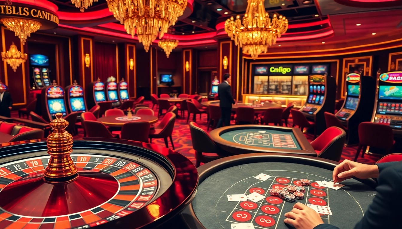 BK8 เว็บตรง casino players engaging in exciting games at luxurious tables and slots.