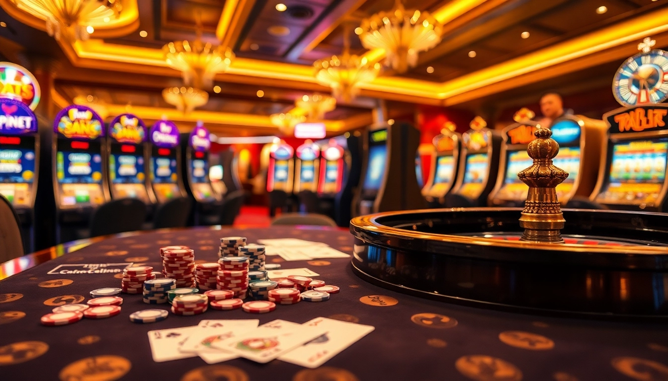 Experience luxury gaming at bl555.design with vibrant poker tables and roulette wheels.