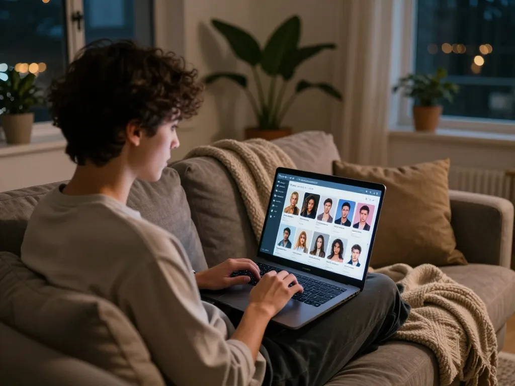 Free AI sex chat experience in a cozy home setting with engaging models.