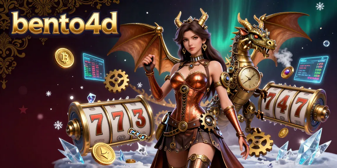 Rasakan peluang kemenangan dengan bento4d saat ilustrasi 3D yang menakjubkan menangkap elemen steampunk dan kegembiraan permainan slot.