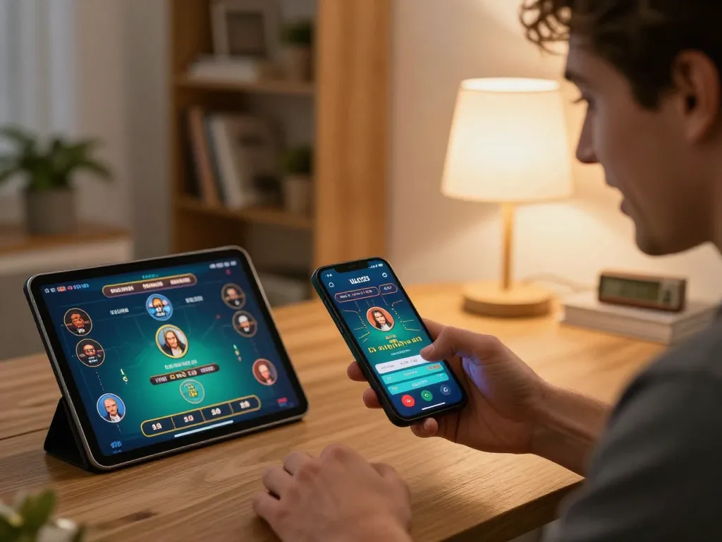 Pemain yang terlibat dalam permainan aplikasi Ulat123 di smartphone, menampilkan aksi perjudian online yang dinamis.