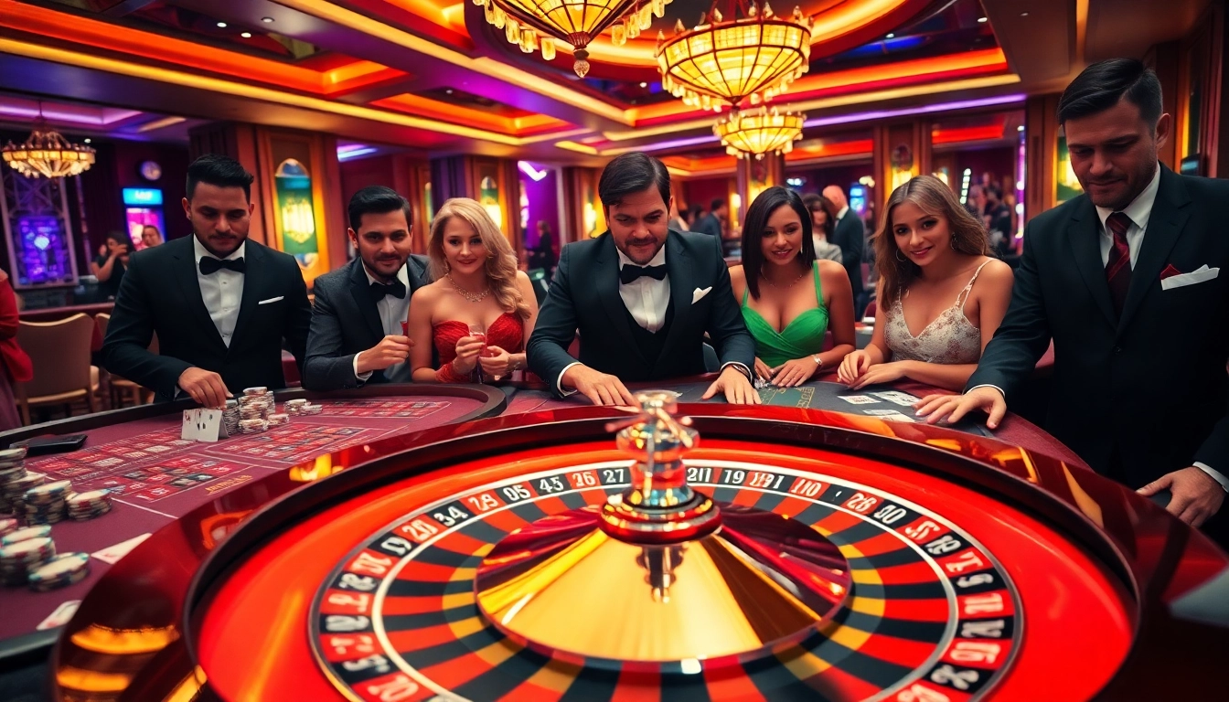 Experience high-stakes gambling action at 22JL casino with vibrant tables and engaged players.