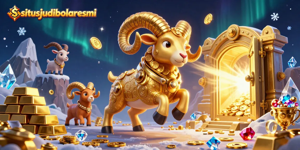 situsjudibolaresmi showcases the thrill of sports betting with a dynamic scene of golden elements