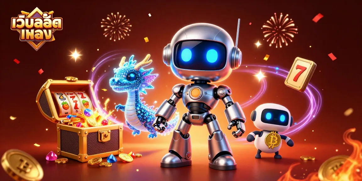 Experience thrilling เว็บสล็อตตรง action with a vibrant 3D illustration featuring cyberpunk elements and crypto symbols.