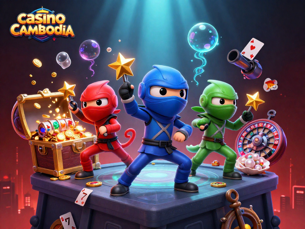 Experience thrilling action with the casino cambodia chameleon team in this vibrant 3D scene.