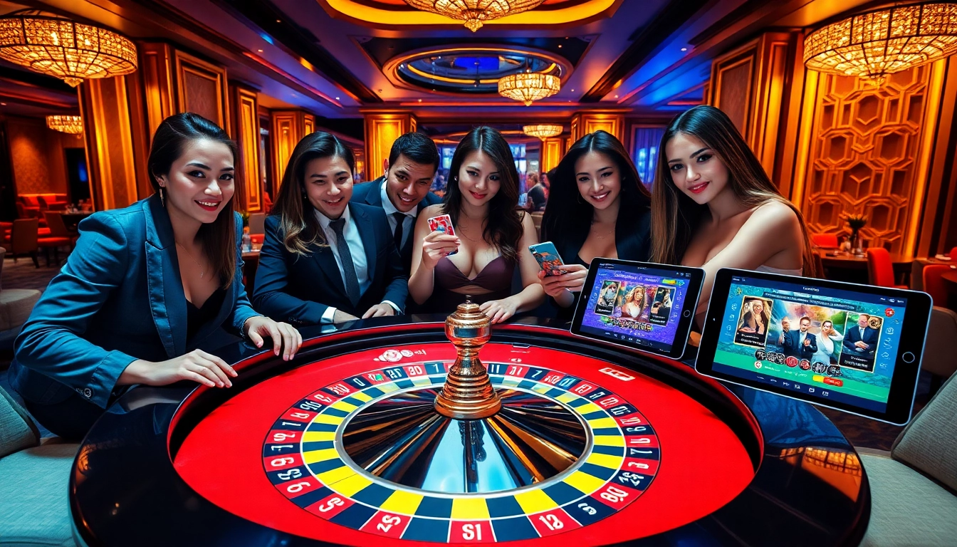 Experience thrilling gaming at Bl555's exciting casino tables filled with colorful chips and cards.