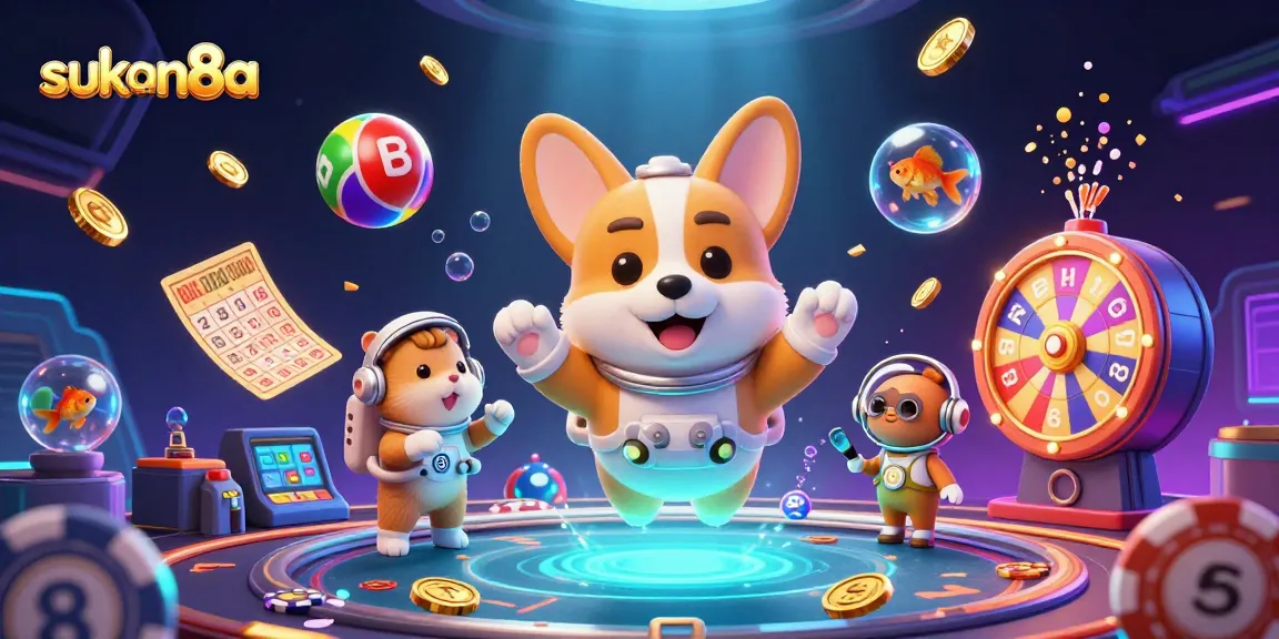 Engage with sukan8a in a vibrant space station casino adventure featuring floating characters and dynamic gameplay
