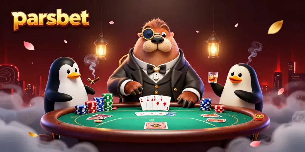 Parsbet ile jolly mors alimi, şık masaüstünde poker oynuyor.