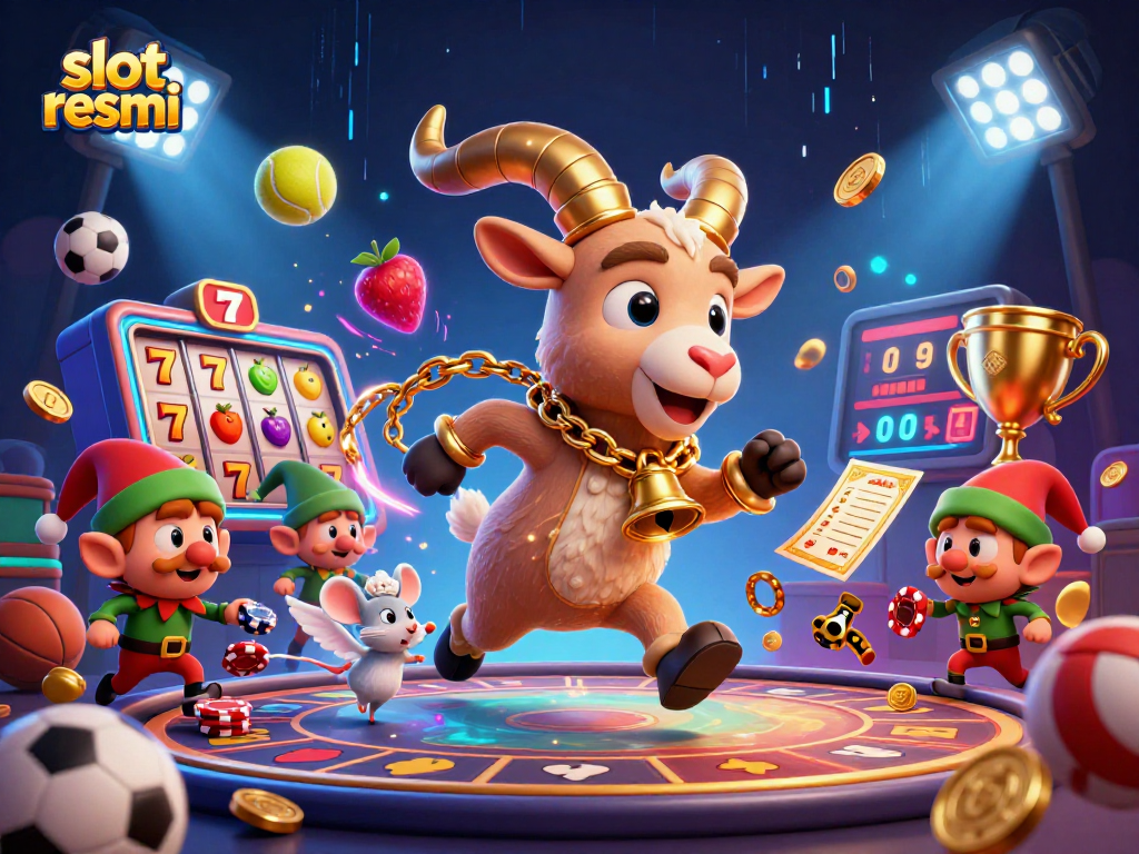 Experience thrilling action at the slot resmi casino with a Krampus goat and playful characters.