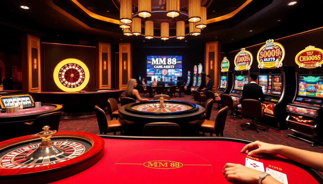 Experience excitement at MM 88 with vibrant slot machines and engaging poker action