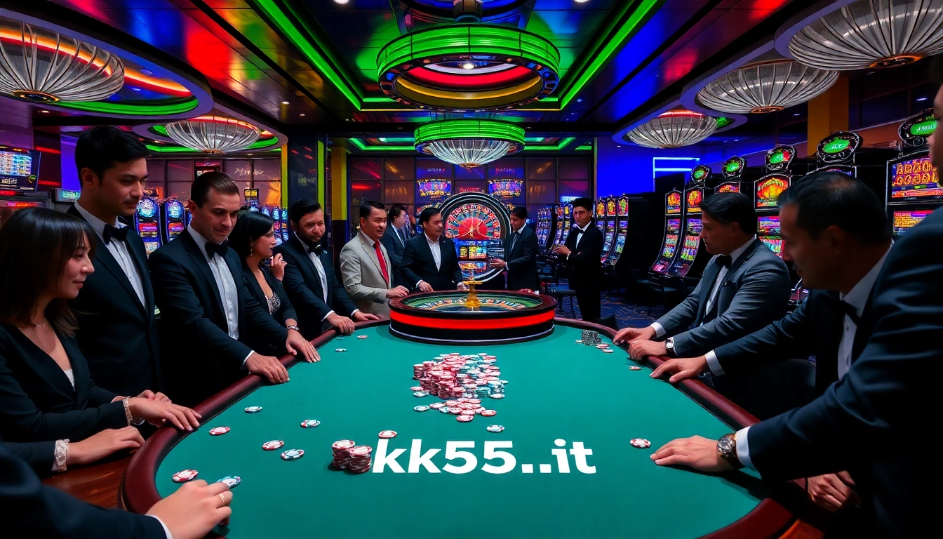 Experience thrilling gameplay at kk55.fit's luxurious casino table setups.
