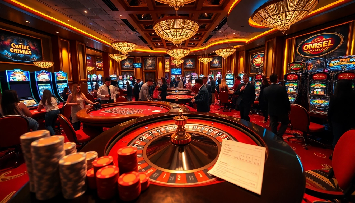 Experience the thrill of go88 at a vibrant casino table with poker chips and lively players.