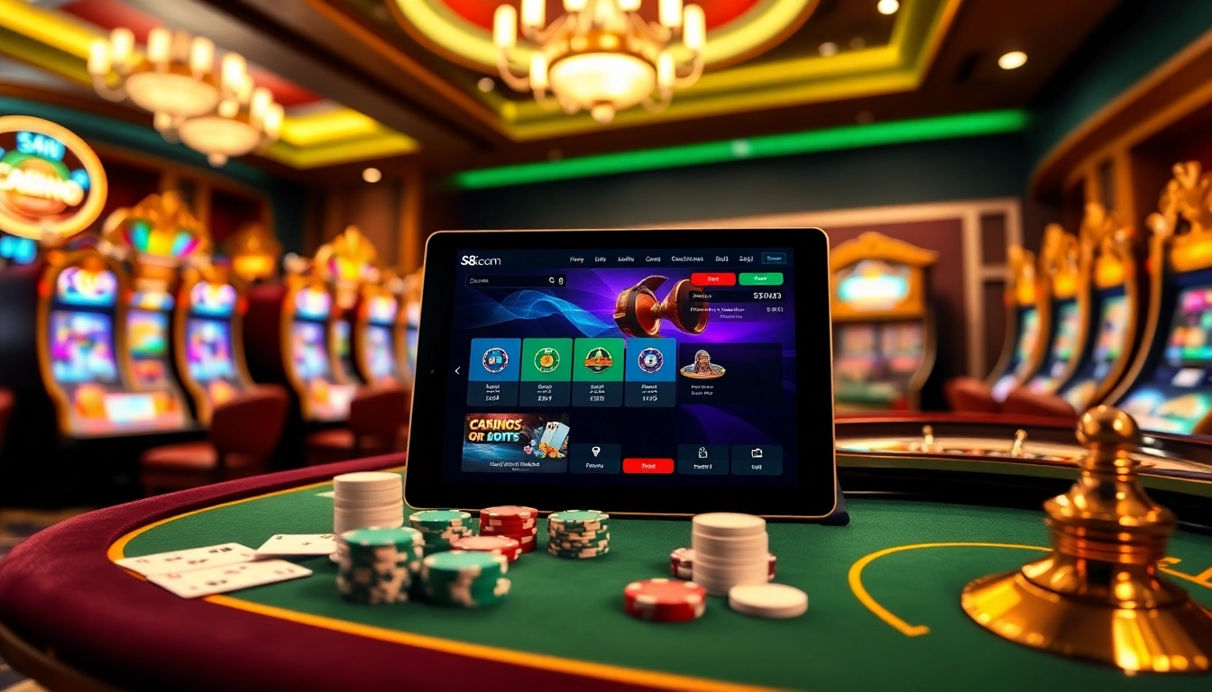 Experience thrilling gameplay at s8 com with vibrant casino tables and colorful slot machines.