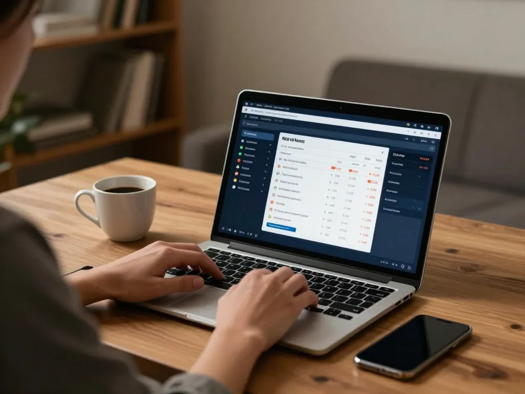Tỷ lệ kèo nhà cái displayed on a laptop screen as a person engages in online sports betting.