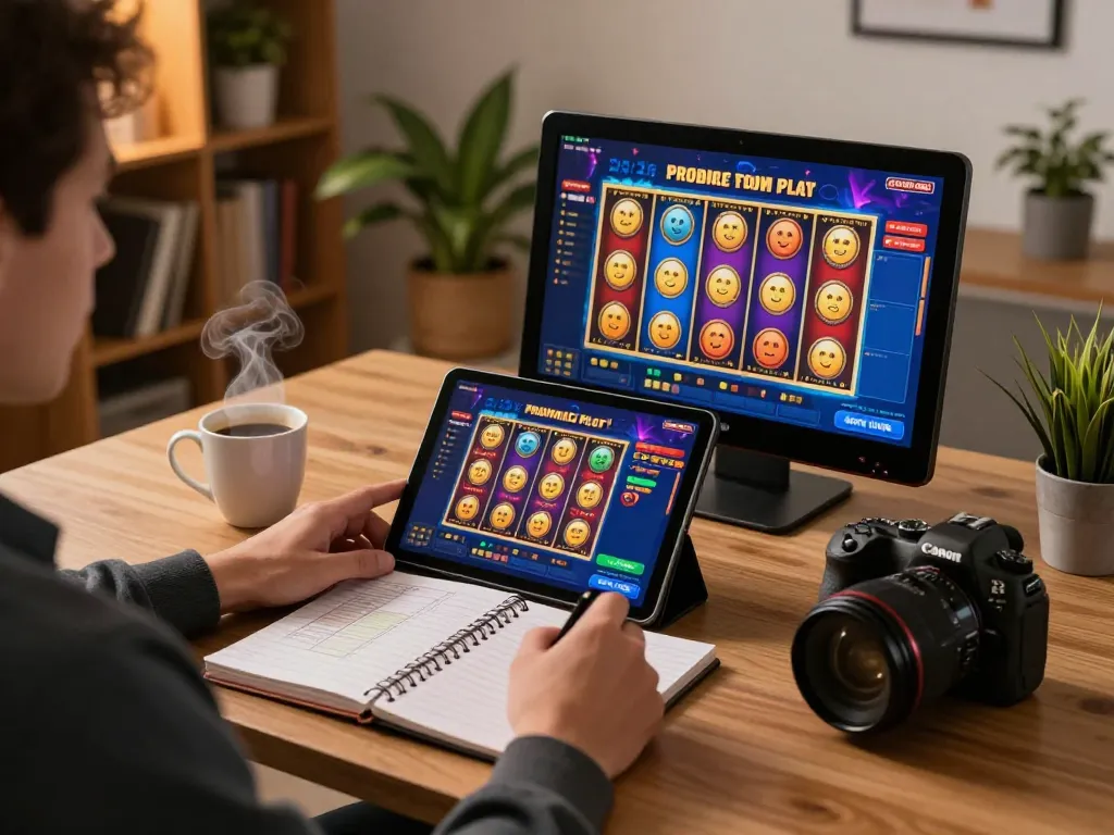 Engaging interaction with Pragmatic Slot games on a tablet during cozy home gaming session.