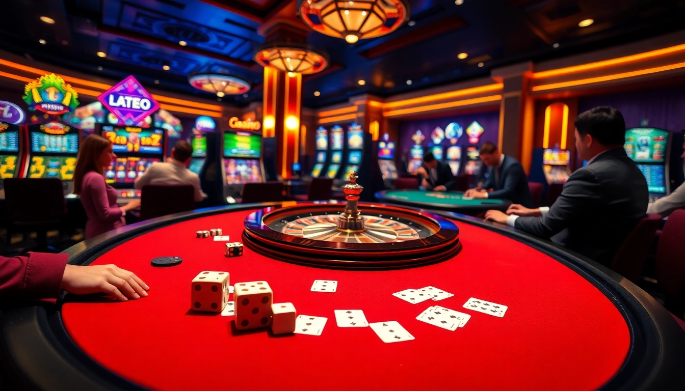 Experience high-stakes gameplay at mg188 with a luxurious casino ambiance featuring poker and roulette.