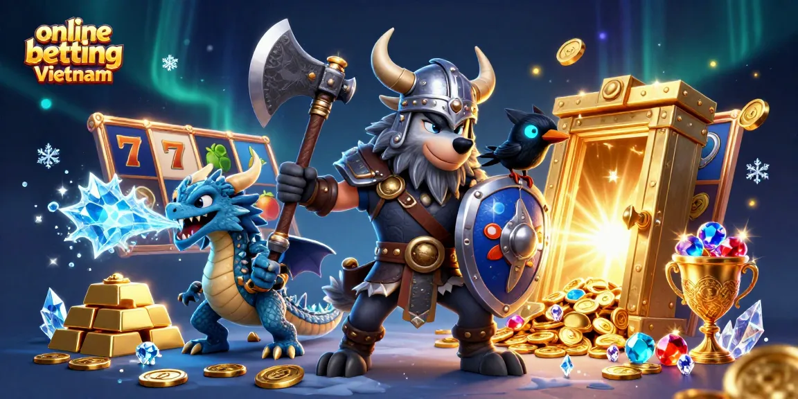 Experience the thrill of online betting Vietnam with our vibrant casino-themed illustration.