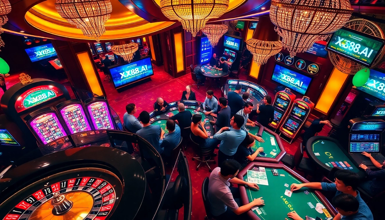 Players experiencing thrilling gameplay at XX88.AI's luxurious online casino.