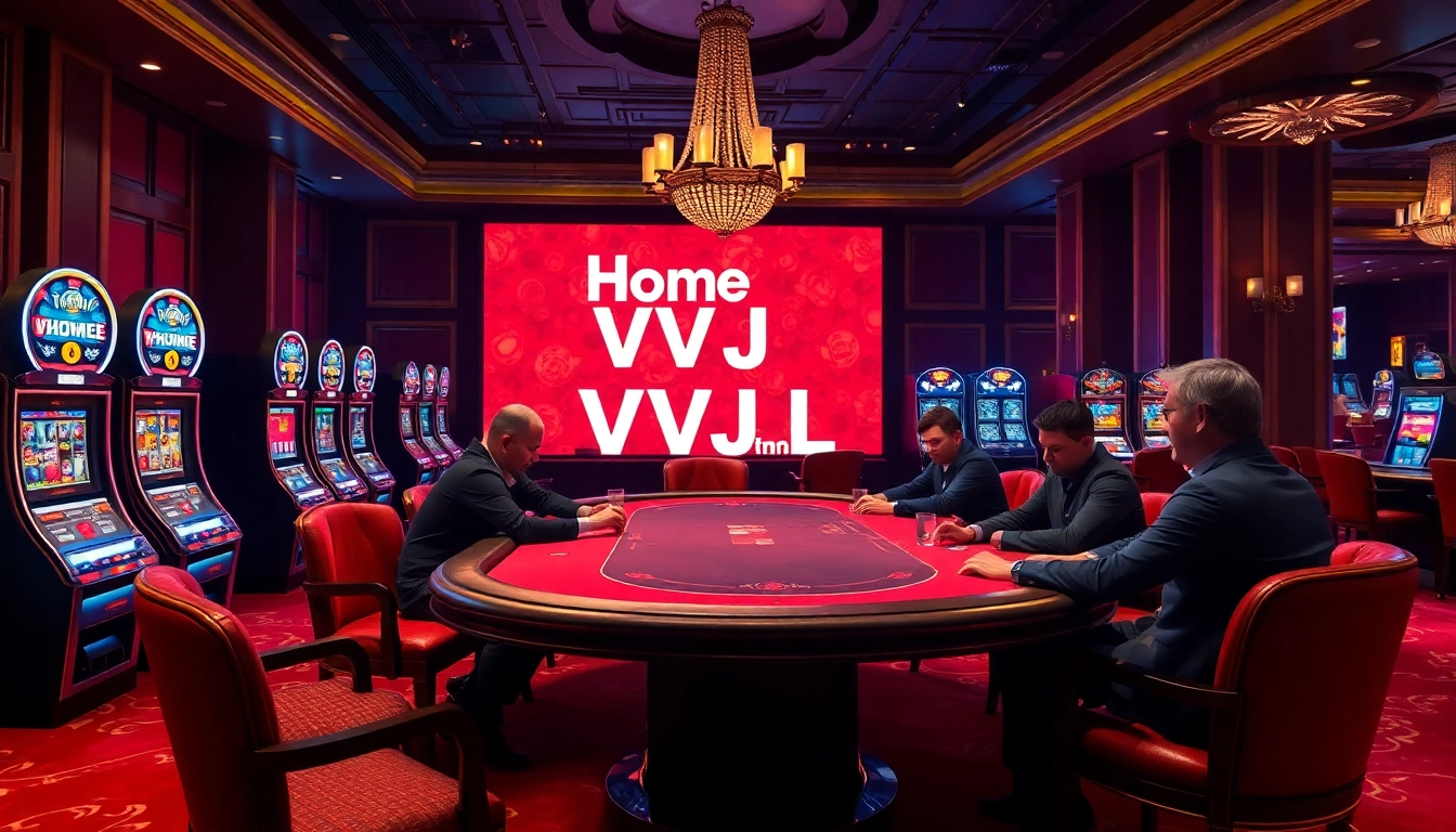 Experience the excitement of home vvjl with poker players at a luxurious casino table.