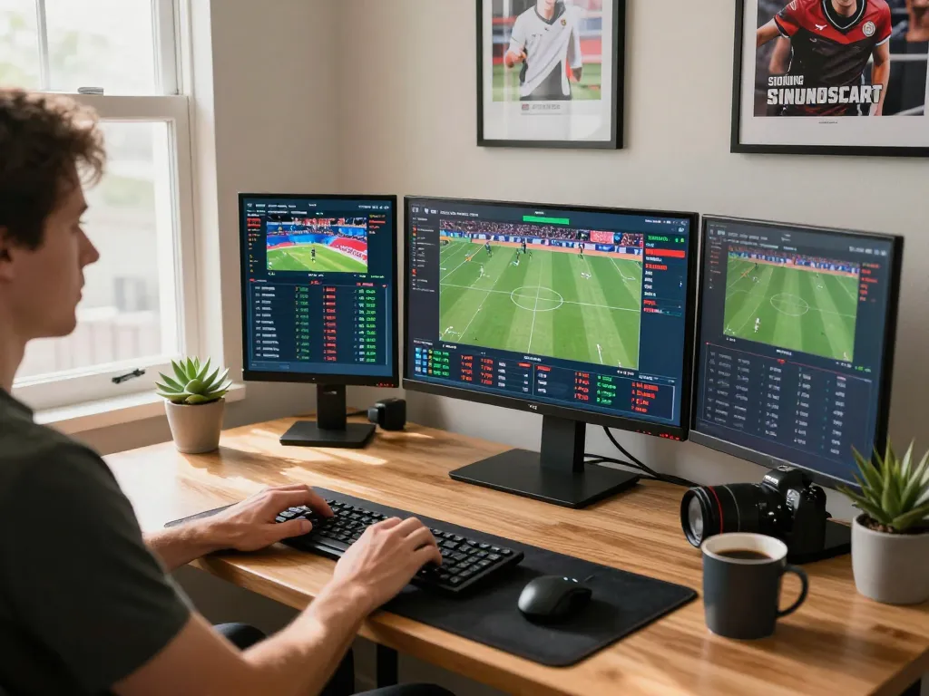 Engaged user betting on sports events on xx88 platform while using multiple screens for better odds