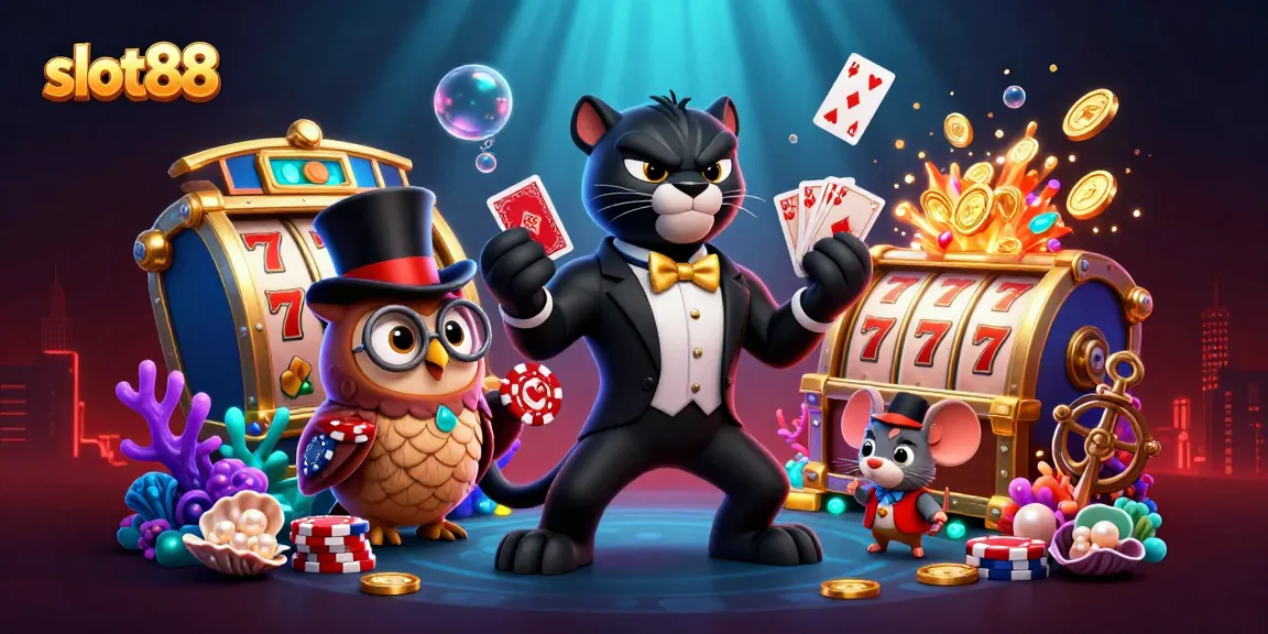 Slot88 menjanjikan pengalaman bermain slot yang menyenangkan, dengan karakter kasino unik dan elemen gameplay.