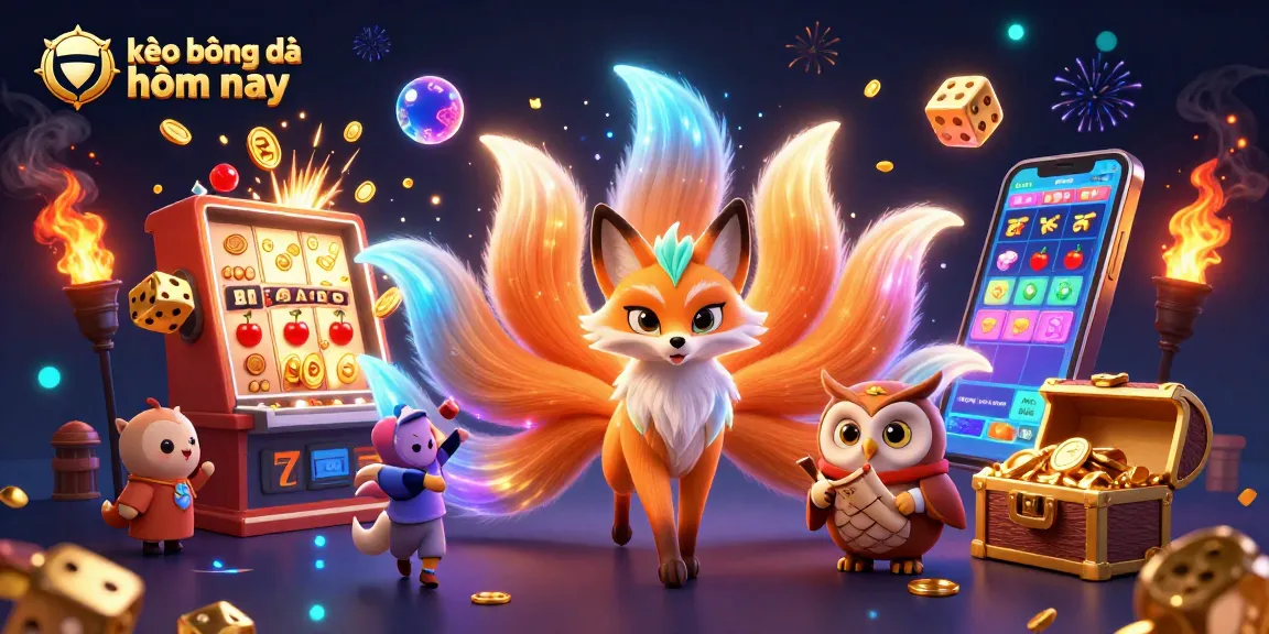 Experience the thrill of kèo bóng đá hôm nay with vibrant characters and exciting casino elements.