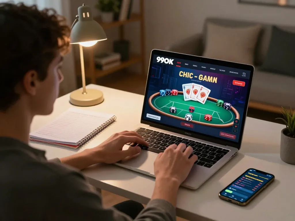 Engaging online gambling experience on 99OK with a player enjoying poker game strategy