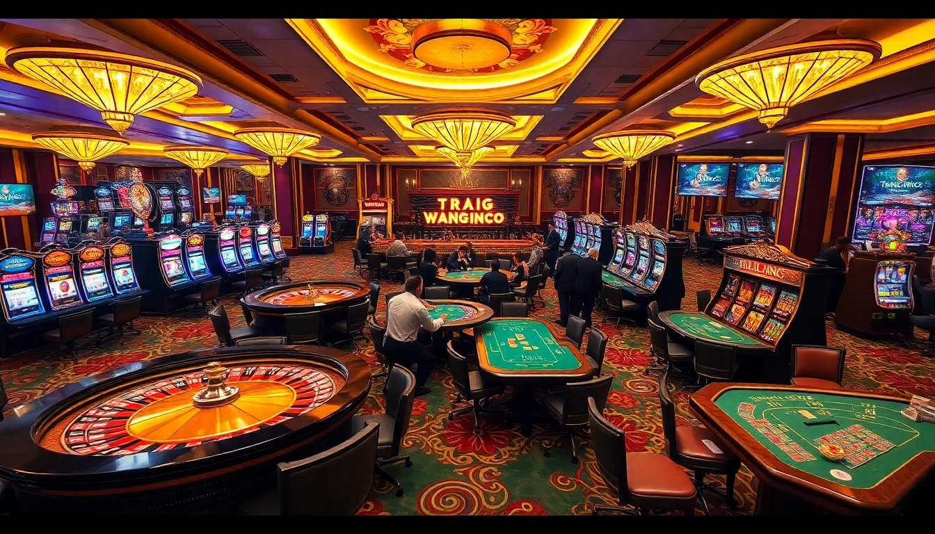 Players celebrating a big win at the trang chủ jbo casino, surrounded by thrilling gambling elements.