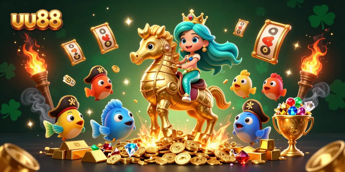 Experience thrilling moments at uu88 with a vibrant mermaid-themed casino adventure featuring gold treasure and dynamic slot elements.