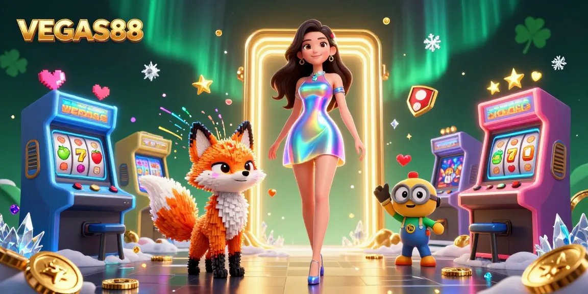 Experience thrilling gaming at VEGAS88 with vibrant slot visuals and captivating characters.