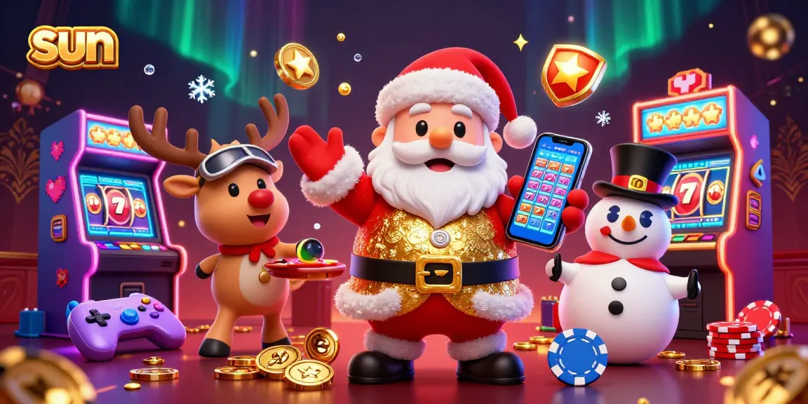 Play exciting jackpot slots with Santa, a reindeer dealer, and a poker chip snowman to win big!