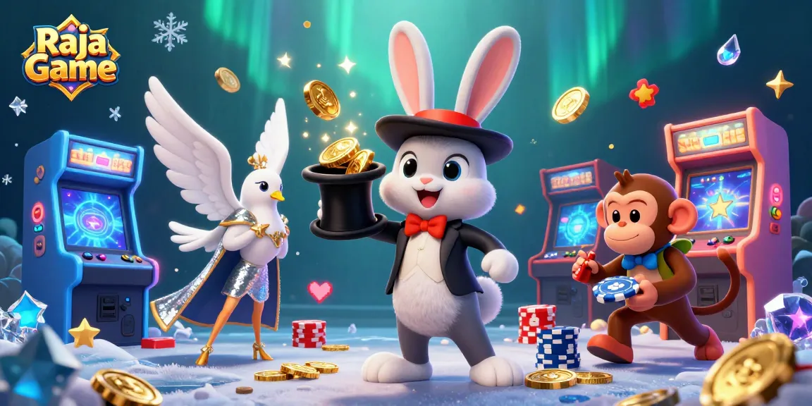 Engage with Raja Game through exciting gambling adventures featuring vibrant characters and casino-themed treasures.