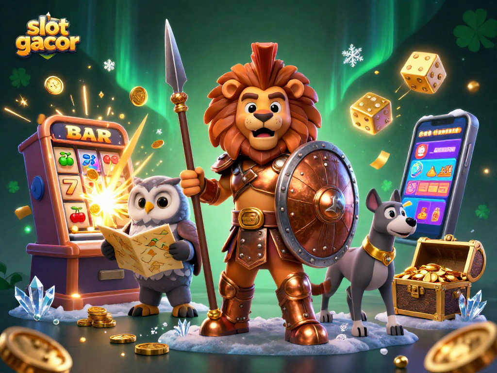 Experience the thrill of slot gacor with heroic characters and winning symbols bursting from a jackpot.