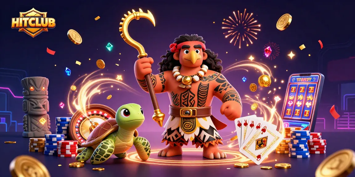 Experience the excitement at HITCLUB with a dazzling scene of casino action and vibrant characters.