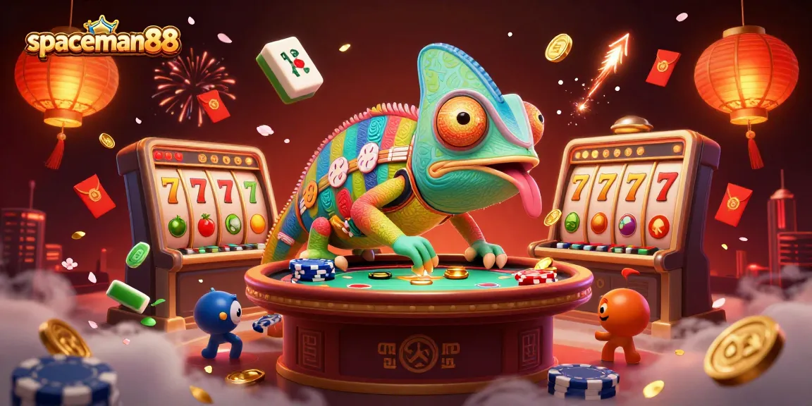 Experience the winning thrill at spaceman88 with vibrant 3D illustrations of casino excitement.
