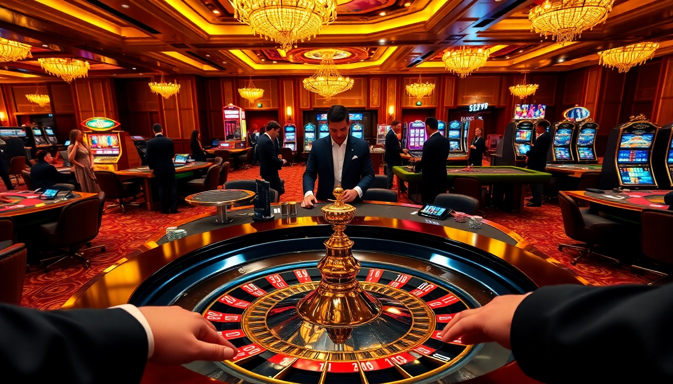 Players strategizing at a luxurious casino table, with 5Z7779 prominently displayed, reflecting excitement.