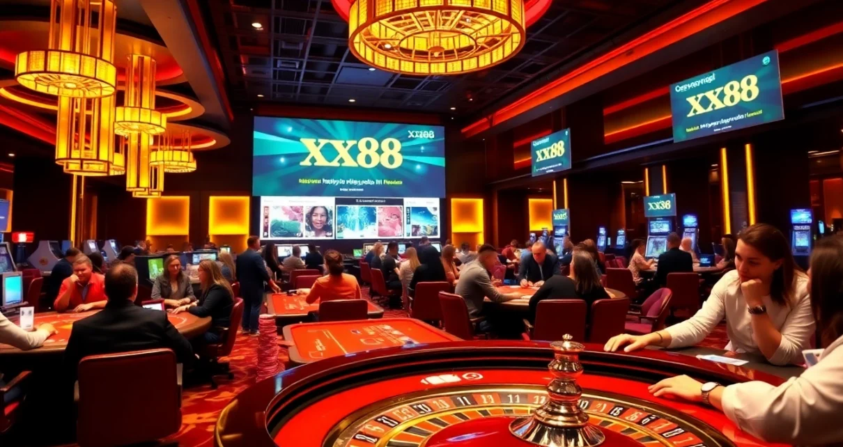 Players enjoying a luxury experience at https://xx88.nl/ casino, engaging with vibrant games and betting.