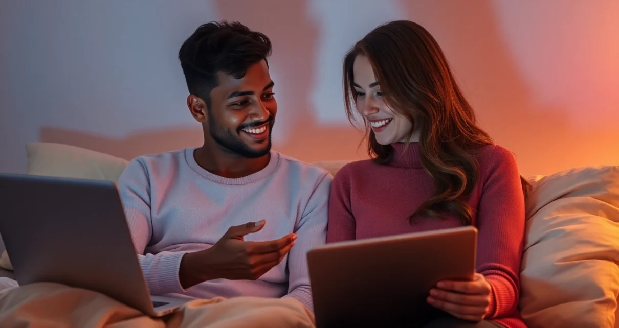 Engaging sex ai chat scene showcasing intimate virtual communication.