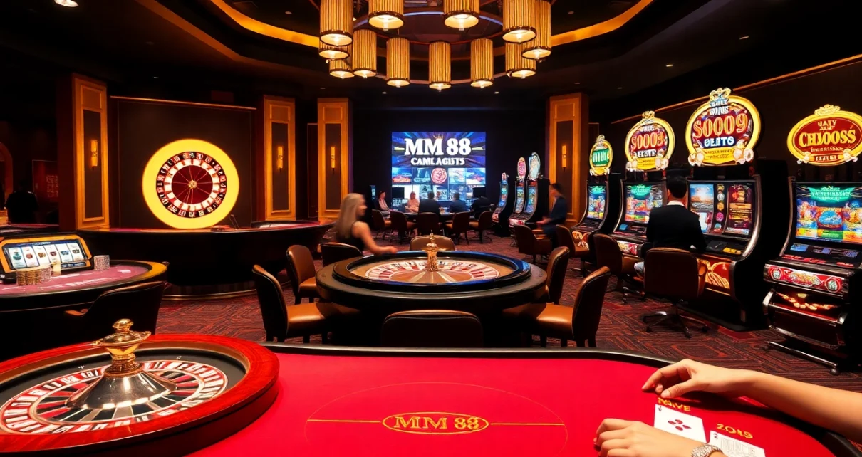 Experience excitement at MM 88 with vibrant slot machines and engaging poker action