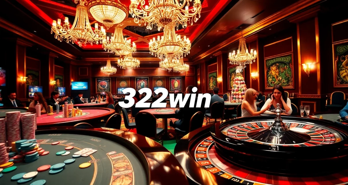 Exciting casino gaming atmosphere featuring 32win com with players at the roulette table.