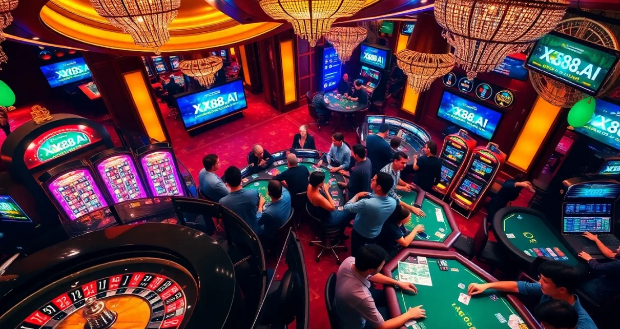 Players experiencing thrilling gameplay at XX88.AI's luxurious online casino.