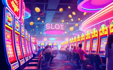 Exciting scene of hoki138 online slot gaming environment with vibrant colors and players enjoying the experience.