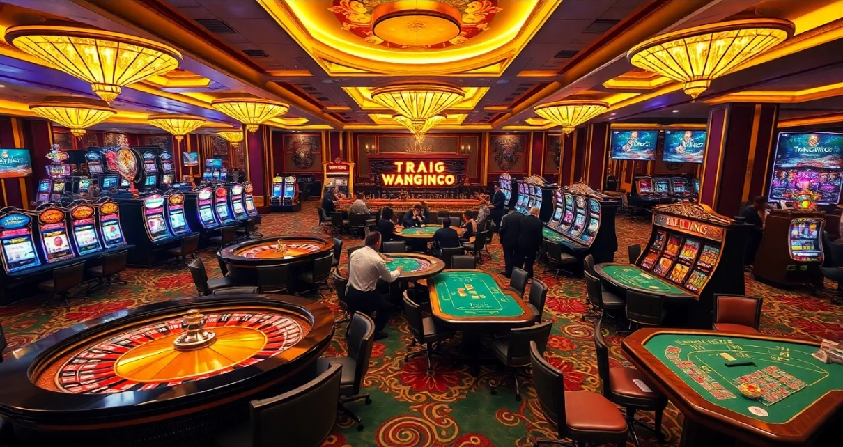 Players celebrating a big win at the trang chủ jbo casino, surrounded by thrilling gambling elements.