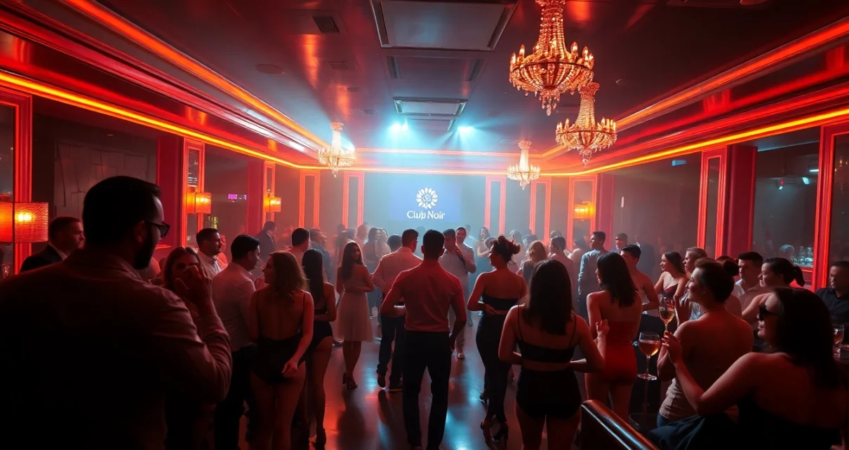 Exciting atmosphere at Club Noir, a premier night club SXM with vibrant performers and luxurious cocktails.